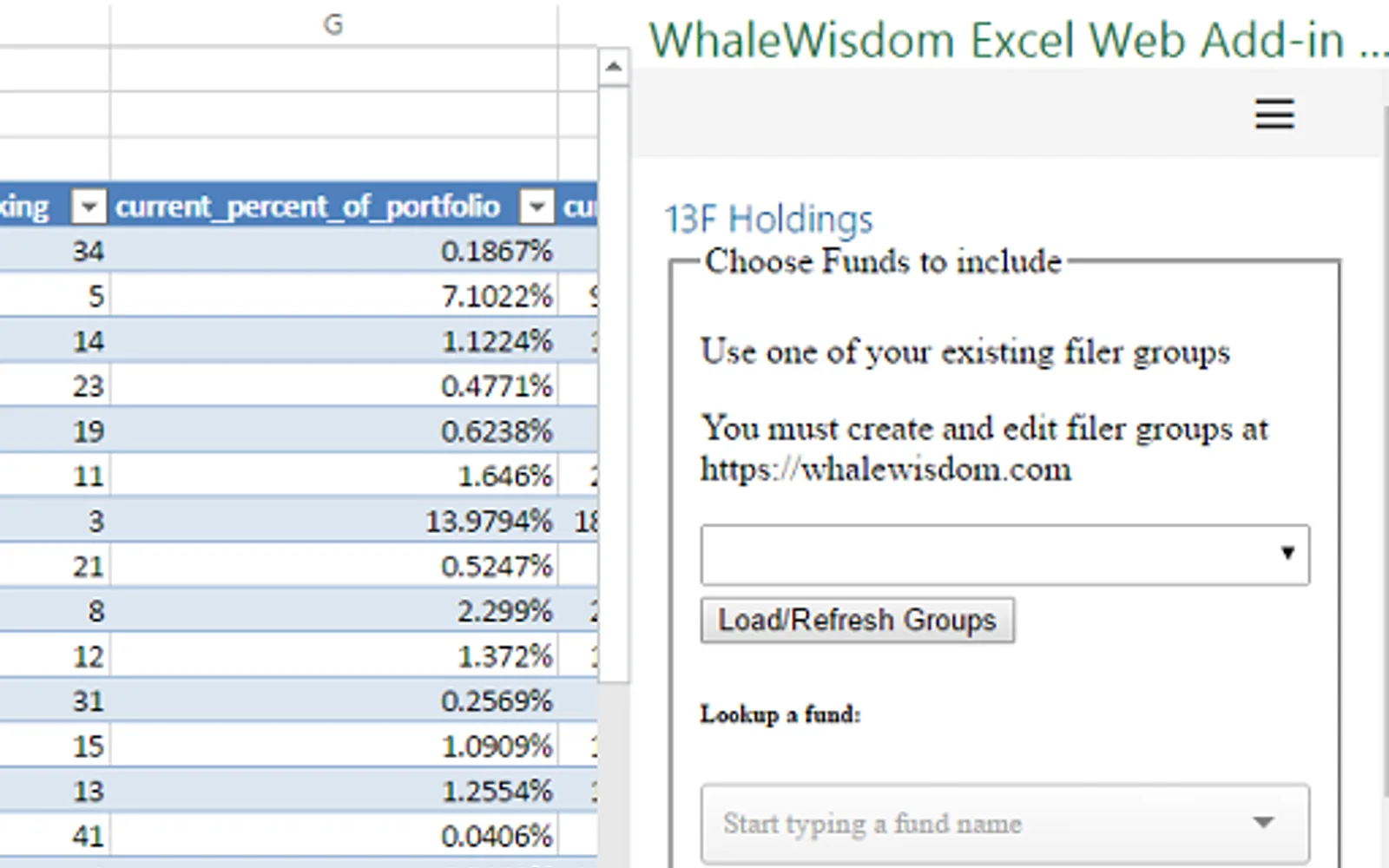 13F Data Extraction using WhaleWisdom — screenshot from the Microsoft Marketplace listing