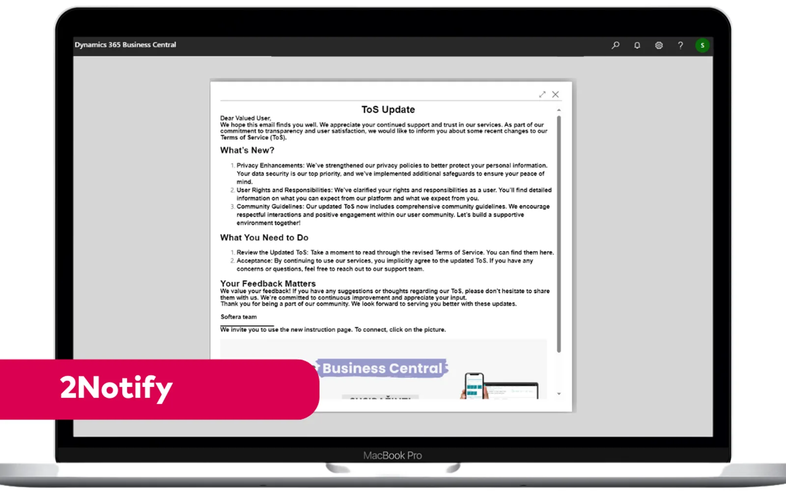 2Notify — screenshot from the Microsoft Marketplace listing