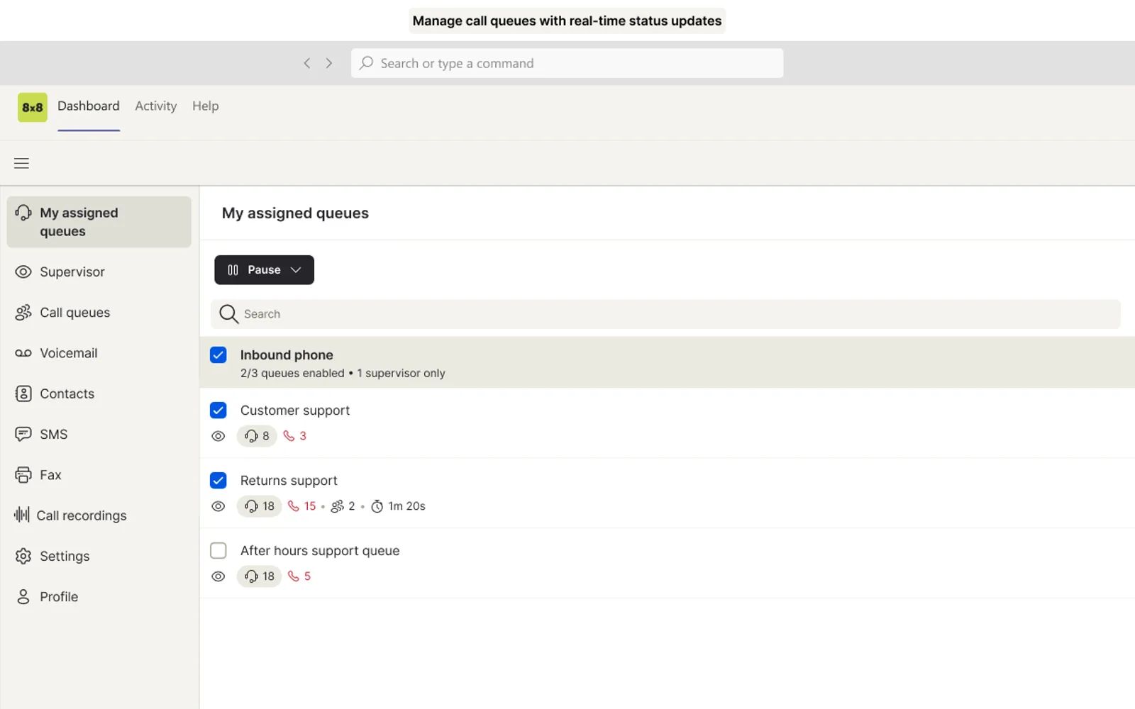 8x8 — screenshot from the Microsoft Marketplace listing