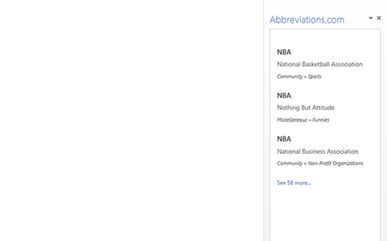 Abbreviations.com — screenshot from the Microsoft Marketplace listing