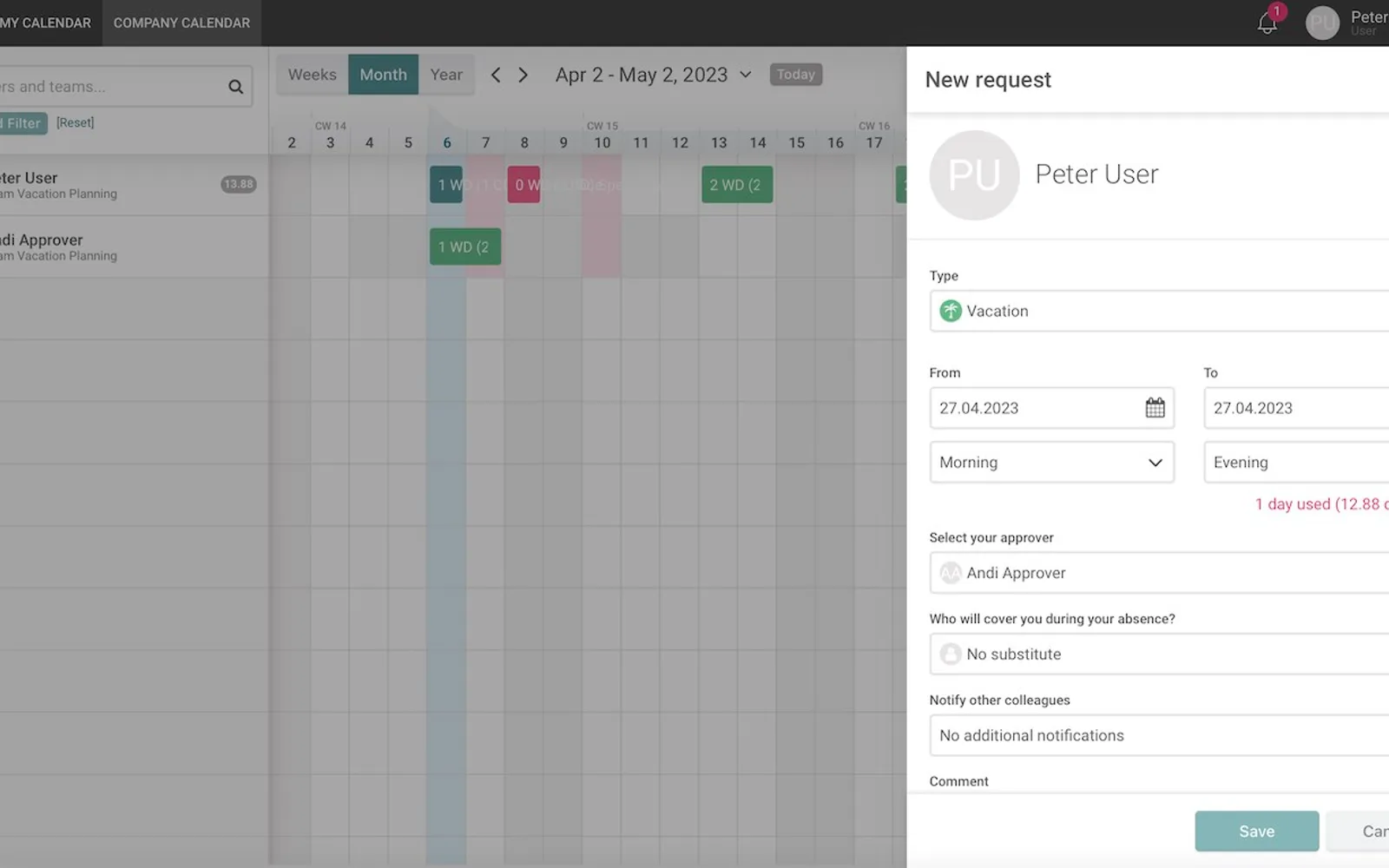 absence.io bot — screenshot from the Microsoft Marketplace listing