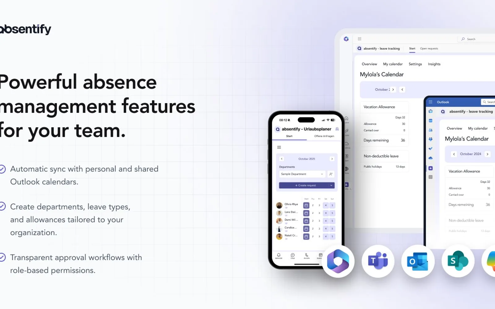 absentify - leave tracking — screenshot from the Microsoft Marketplace listing