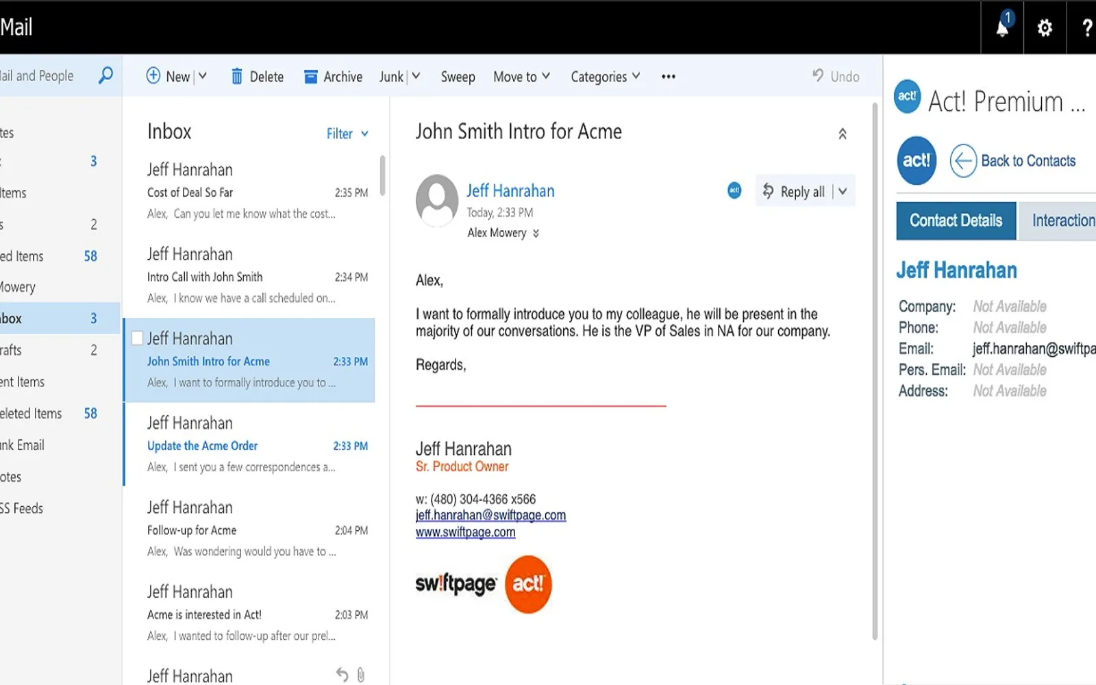 Act! Premium Contact Link — screenshot from the Microsoft Marketplace listing