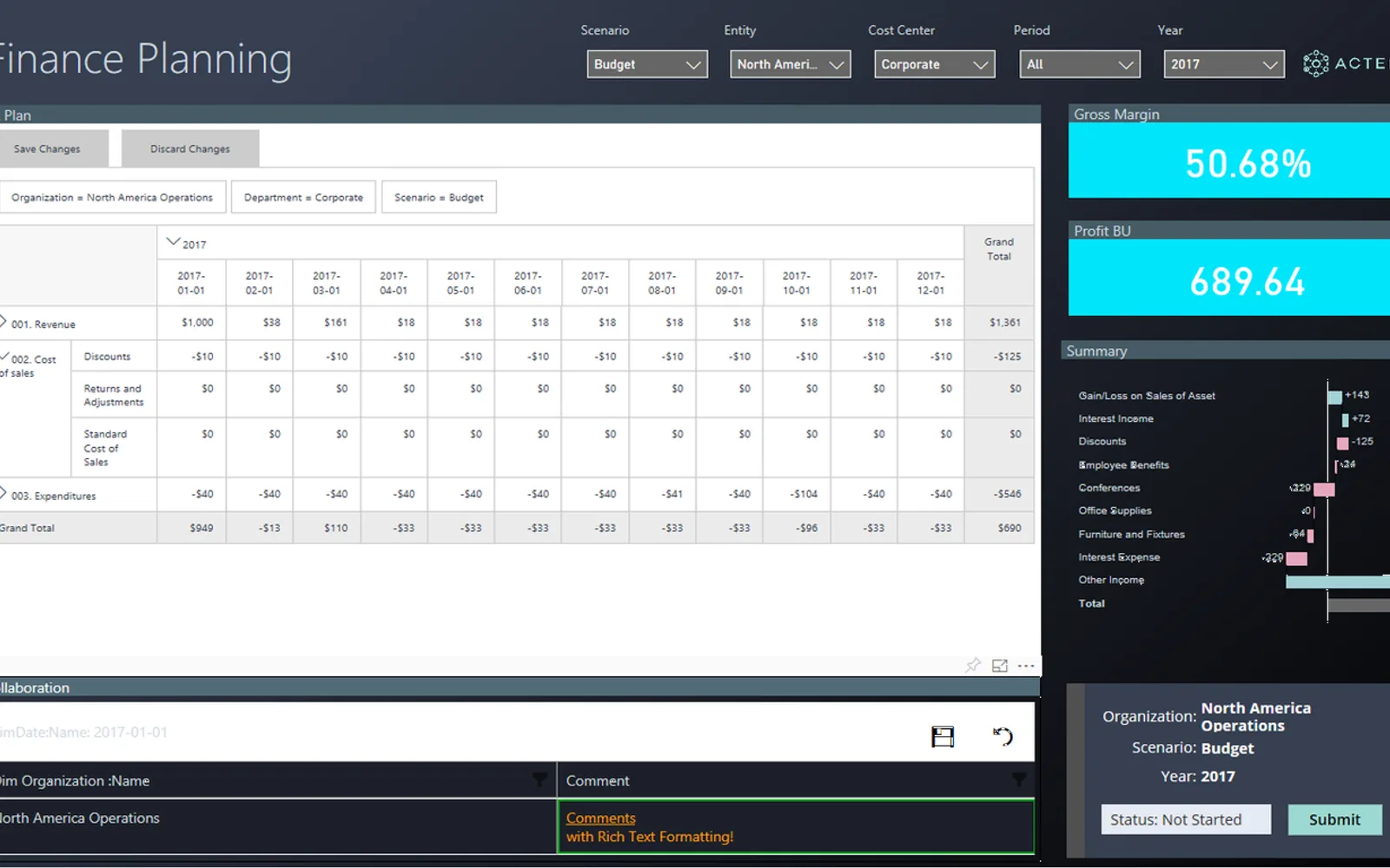 Acterys Matrix Light — screenshot from the Microsoft Marketplace listing