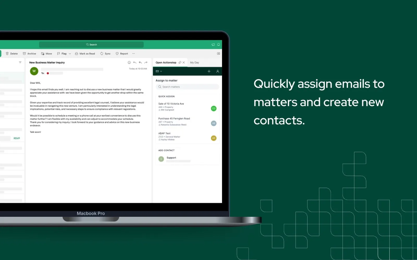 Actionstep for Outlook — screenshot from the Microsoft Marketplace listing