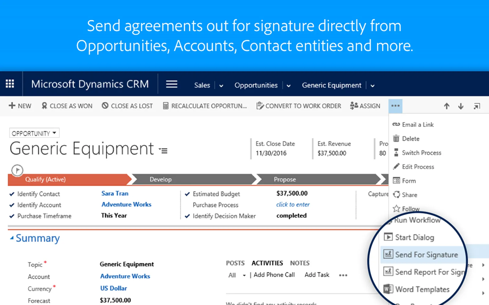 Adobe Acrobat Sign for Microsoft Dynamics 365 — screenshot from the Microsoft Marketplace listing