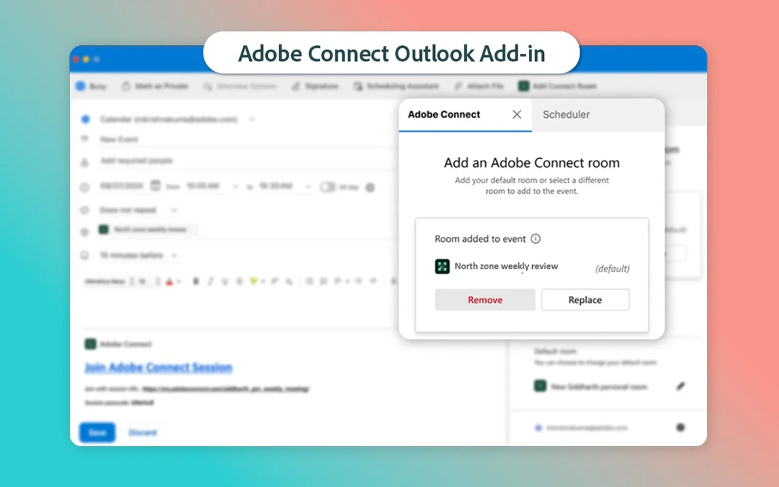 Adobe Connect for Microsoft Outlook — screenshot from the Microsoft Marketplace listing