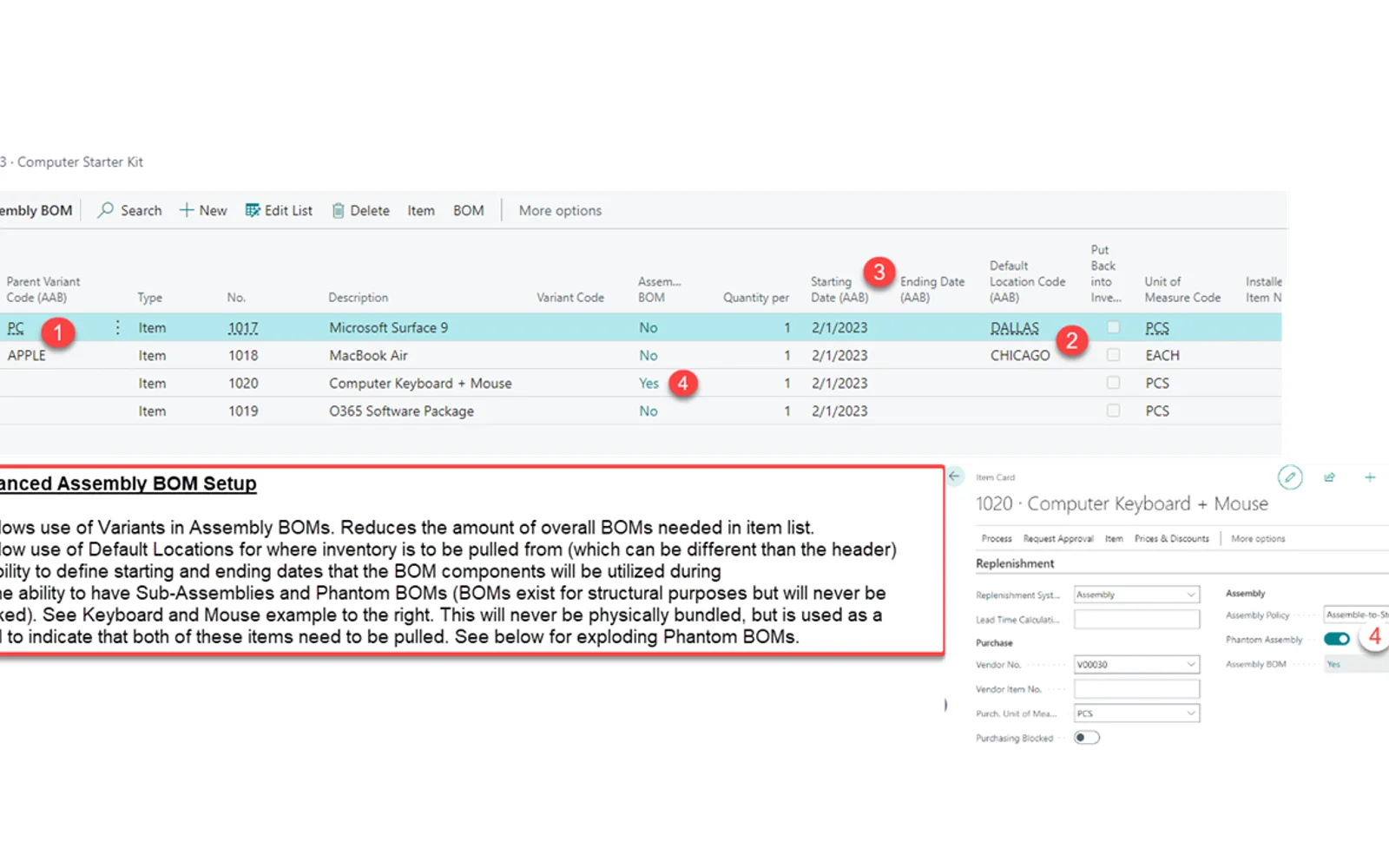 Advanced Assembly BOMs — screenshot from the Microsoft Marketplace listing