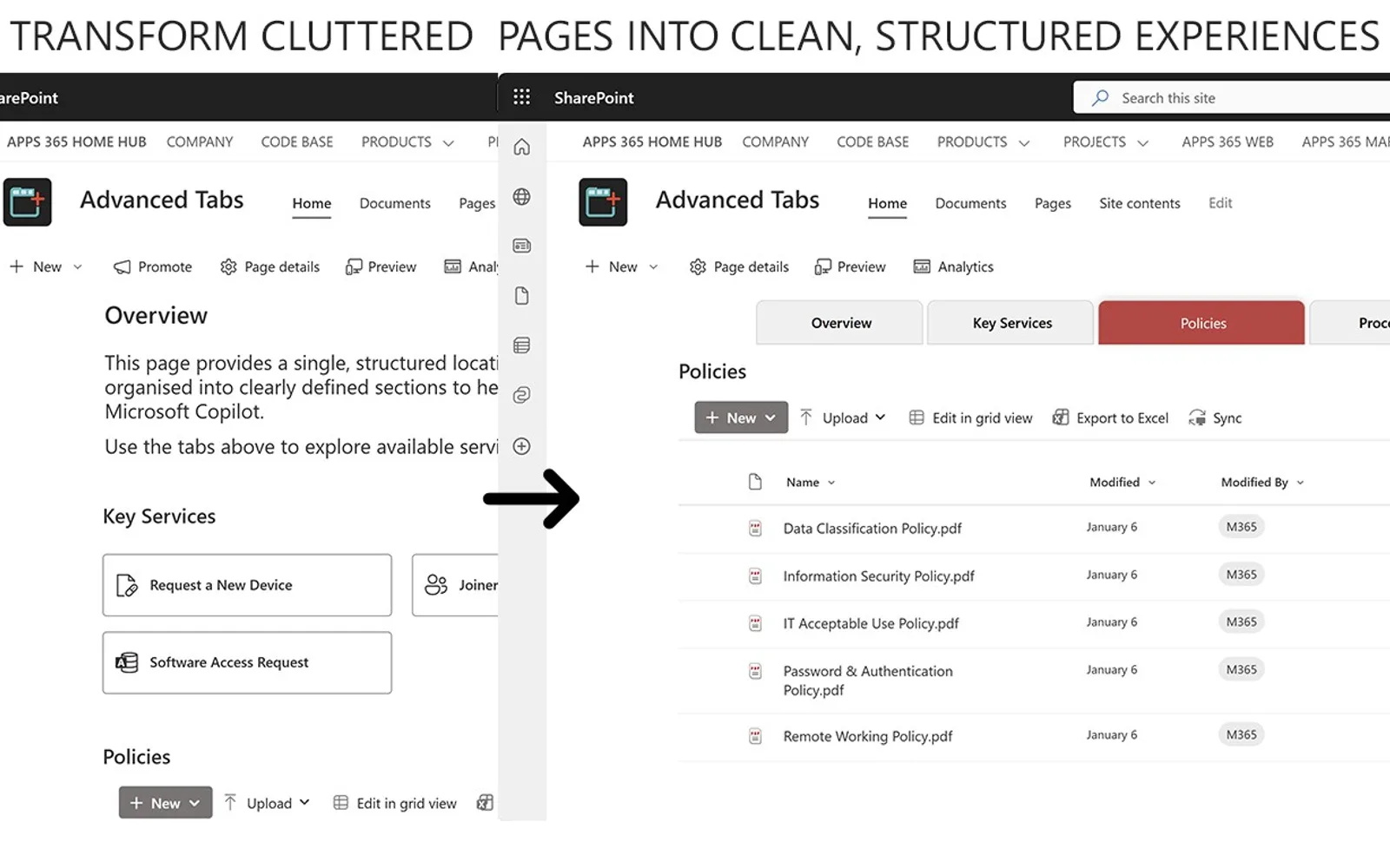 Advanced Tabs — screenshot from the Microsoft Marketplace listing