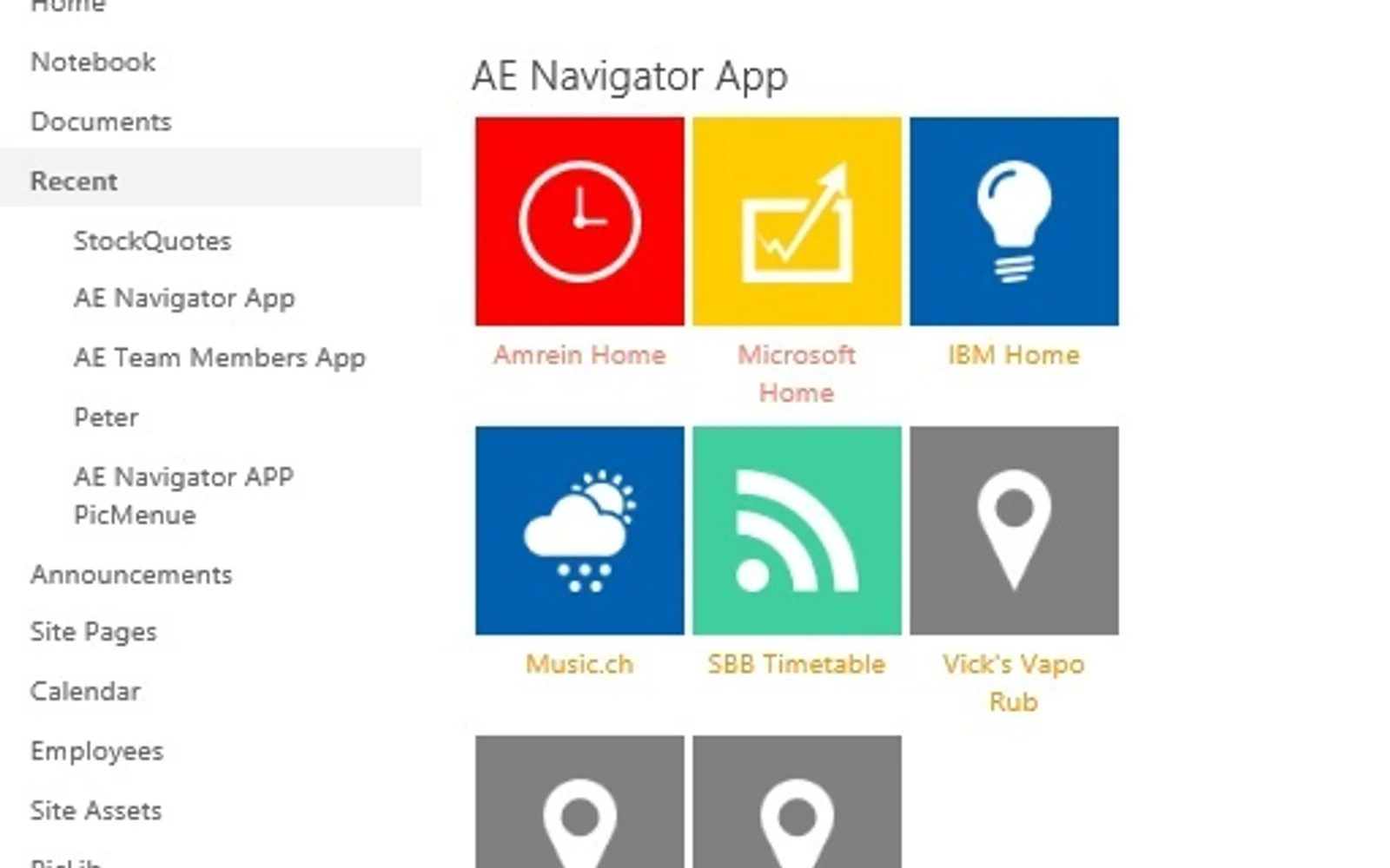 AE Navigator Menu — screenshot from the Microsoft Marketplace listing