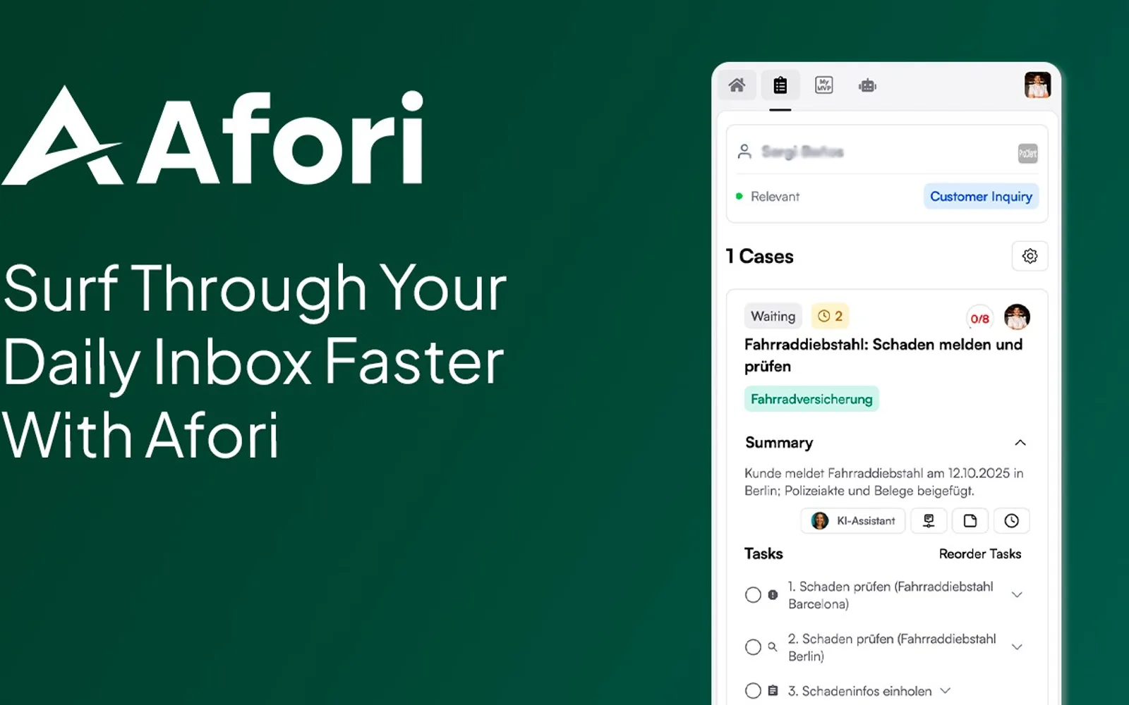 Afori: AI-Platform for Insurance Brokers — screenshot from the Microsoft Marketplace listing