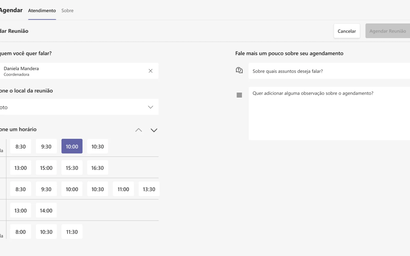 Agendar — screenshot from the Microsoft Marketplace listing