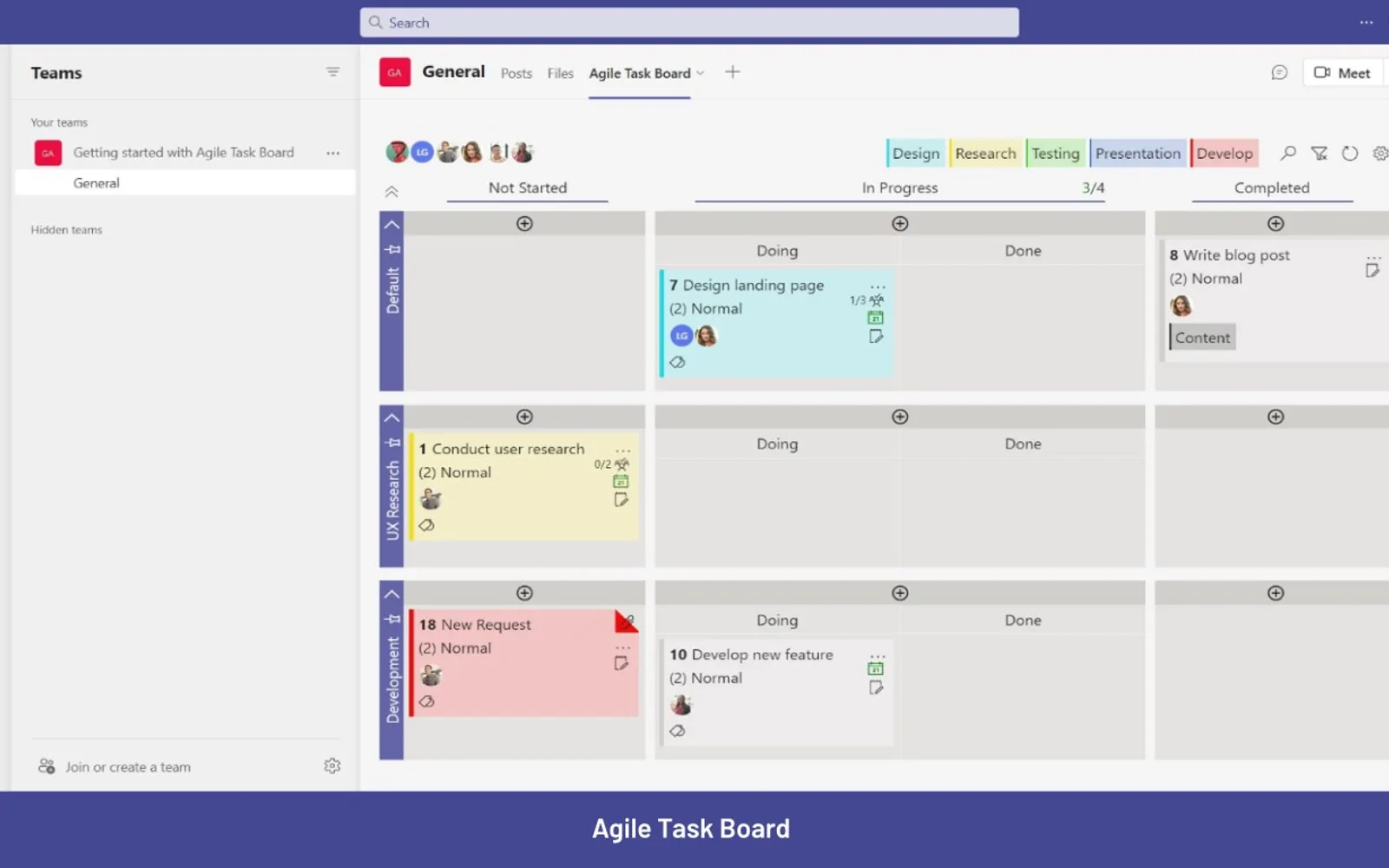 Agile Task Board — screenshot from the Microsoft Marketplace listing