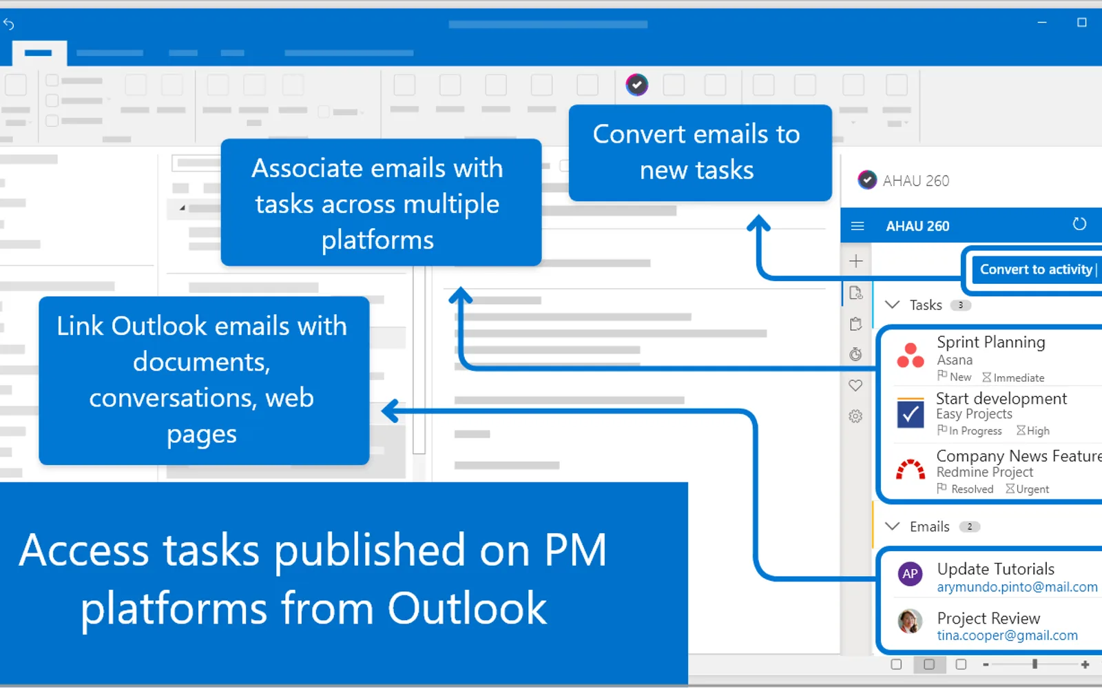 AHAU 260 for Outlook — screenshot from the Microsoft Marketplace listing