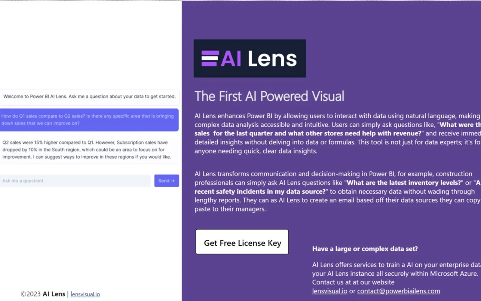 AI Lens — screenshot from the Microsoft Marketplace listing