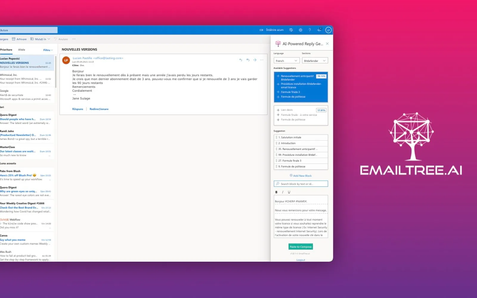 AI-Powered Reply Generator — screenshot from the Microsoft Marketplace listing