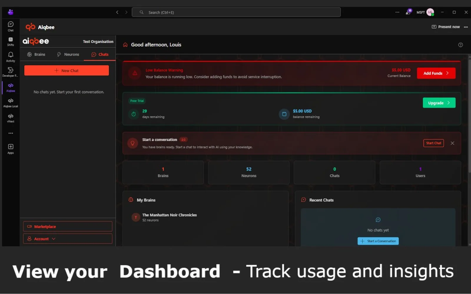Aiqbee — screenshot from the Microsoft Marketplace listing