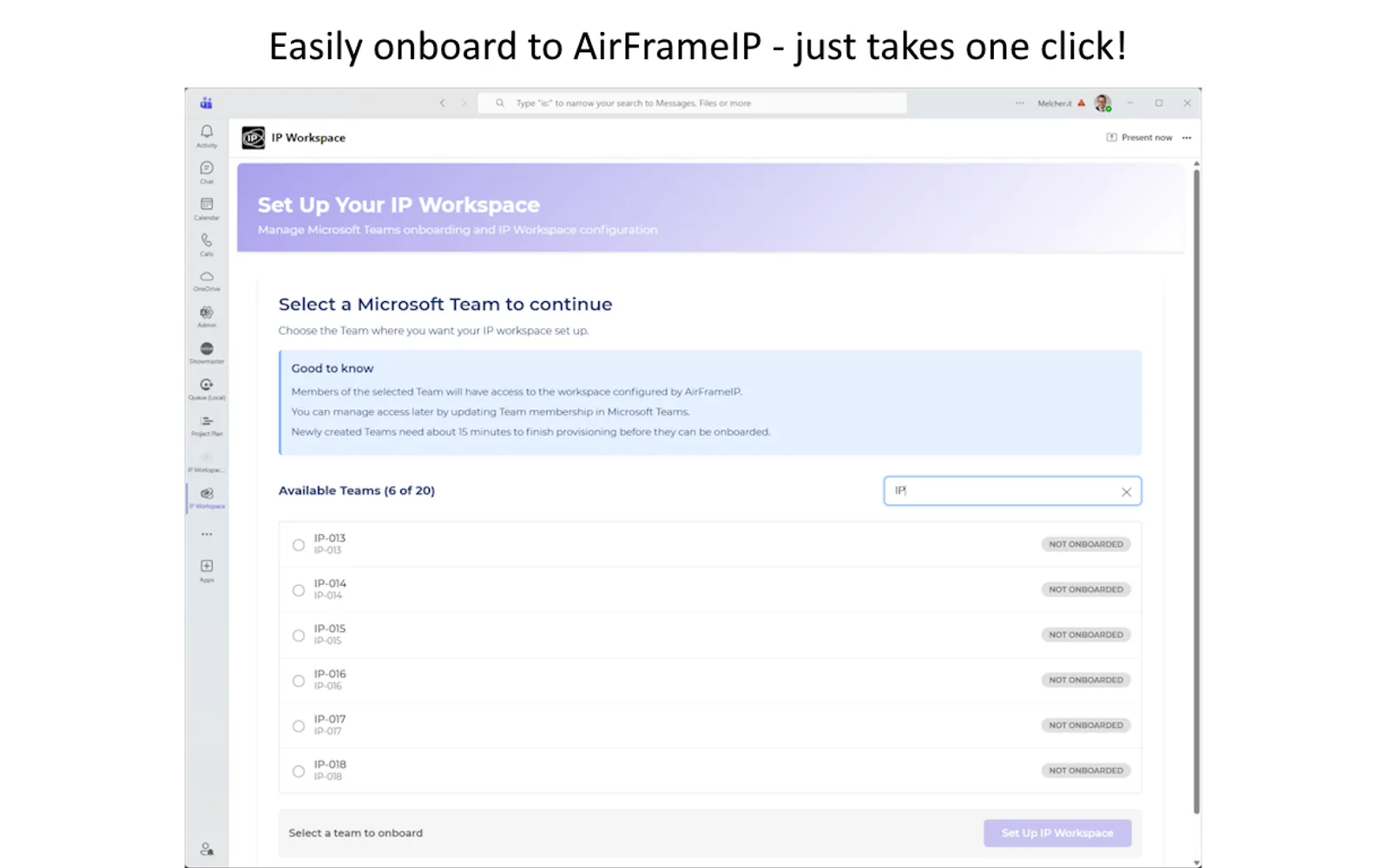AirFrameIP — screenshot from the Microsoft Marketplace listing