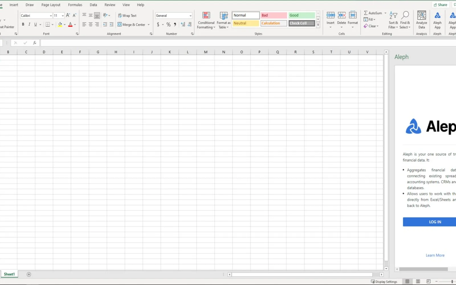 Aleph — screenshot from the Microsoft Marketplace listing