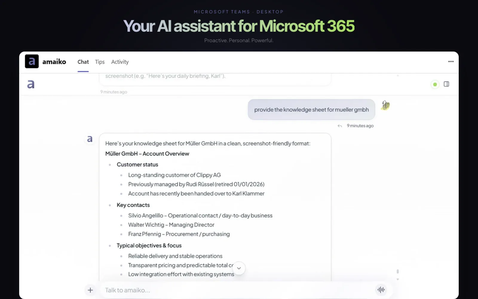 amaiko — screenshot from the Microsoft Marketplace listing
