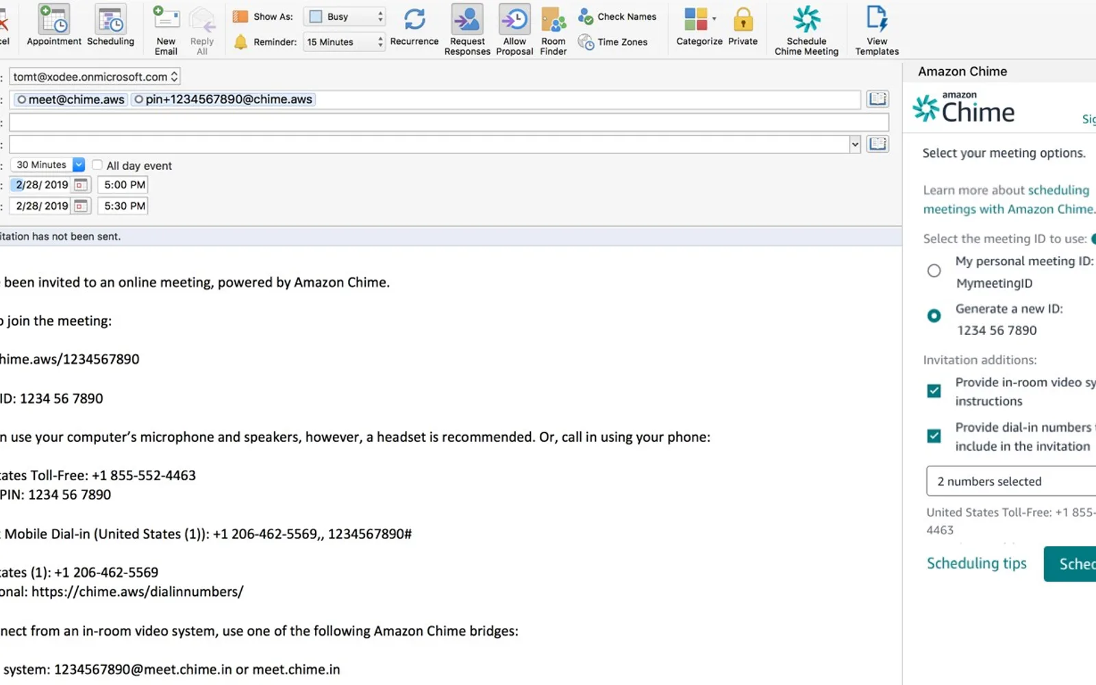 Amazon Chime — screenshot from the Microsoft Marketplace listing