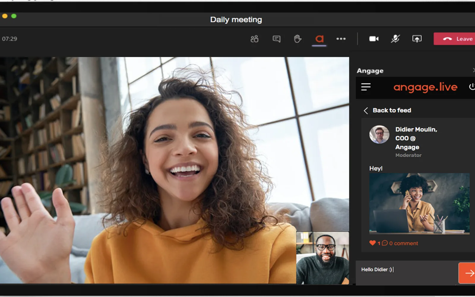 Angage Live — screenshot from the Microsoft Marketplace listing