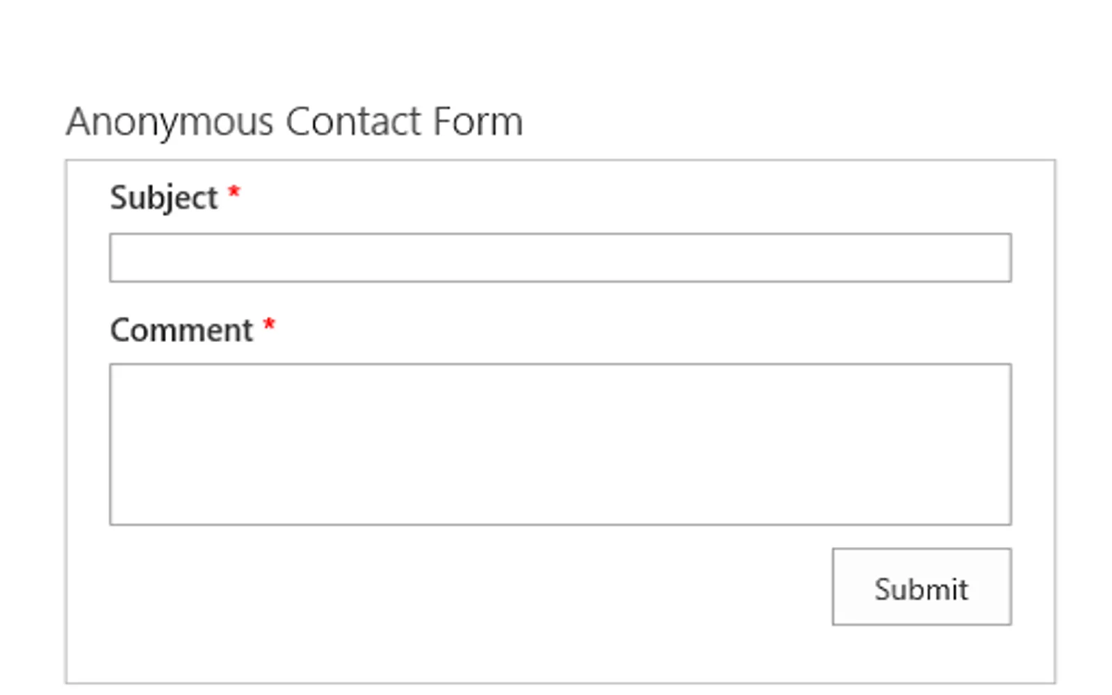 Anonymous Contact Form - FREE — screenshot from the Microsoft Marketplace listing