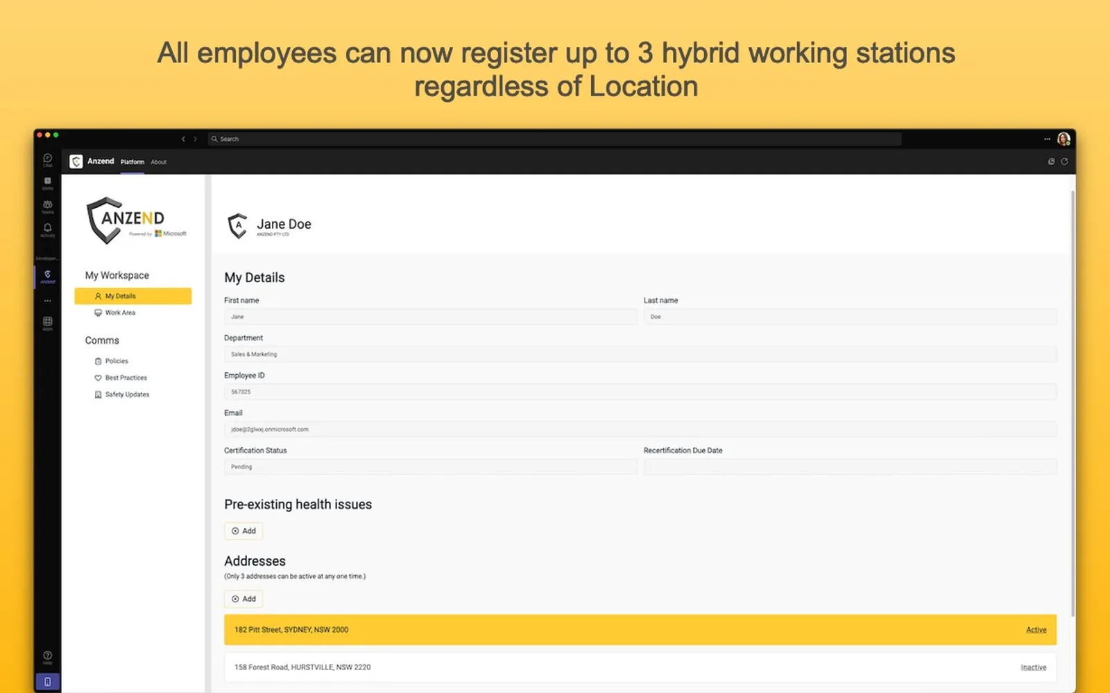 ANZEND — screenshot from the Microsoft Marketplace listing