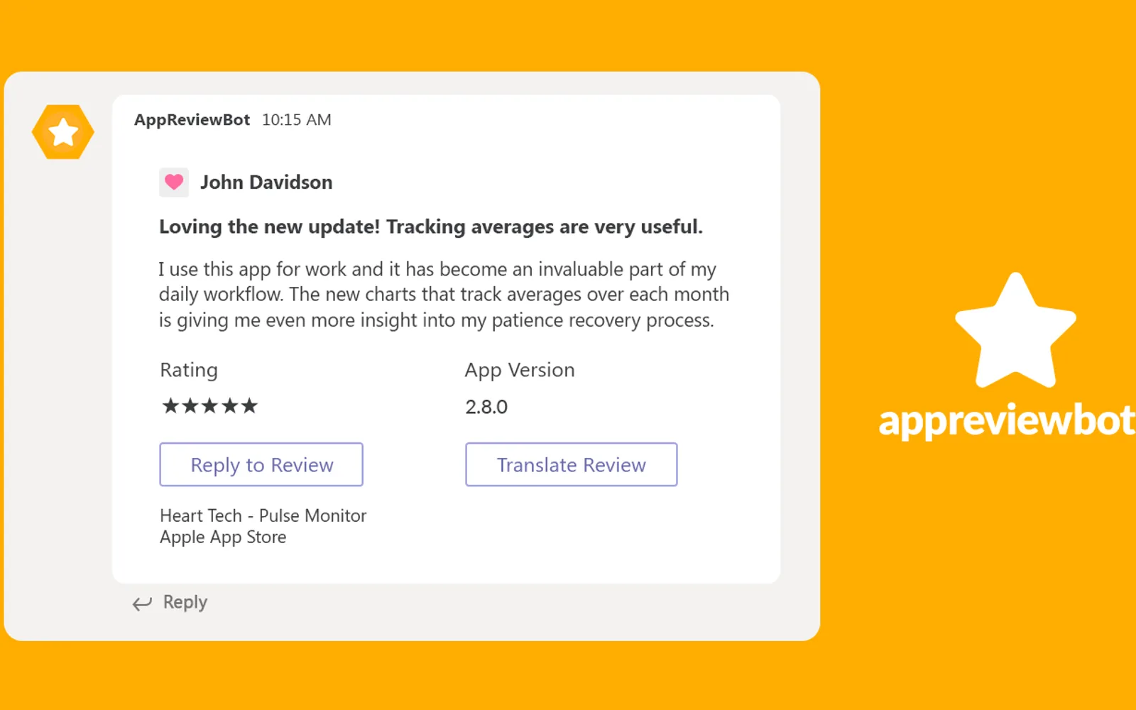 AppReviewBot — screenshot from the Microsoft Marketplace listing