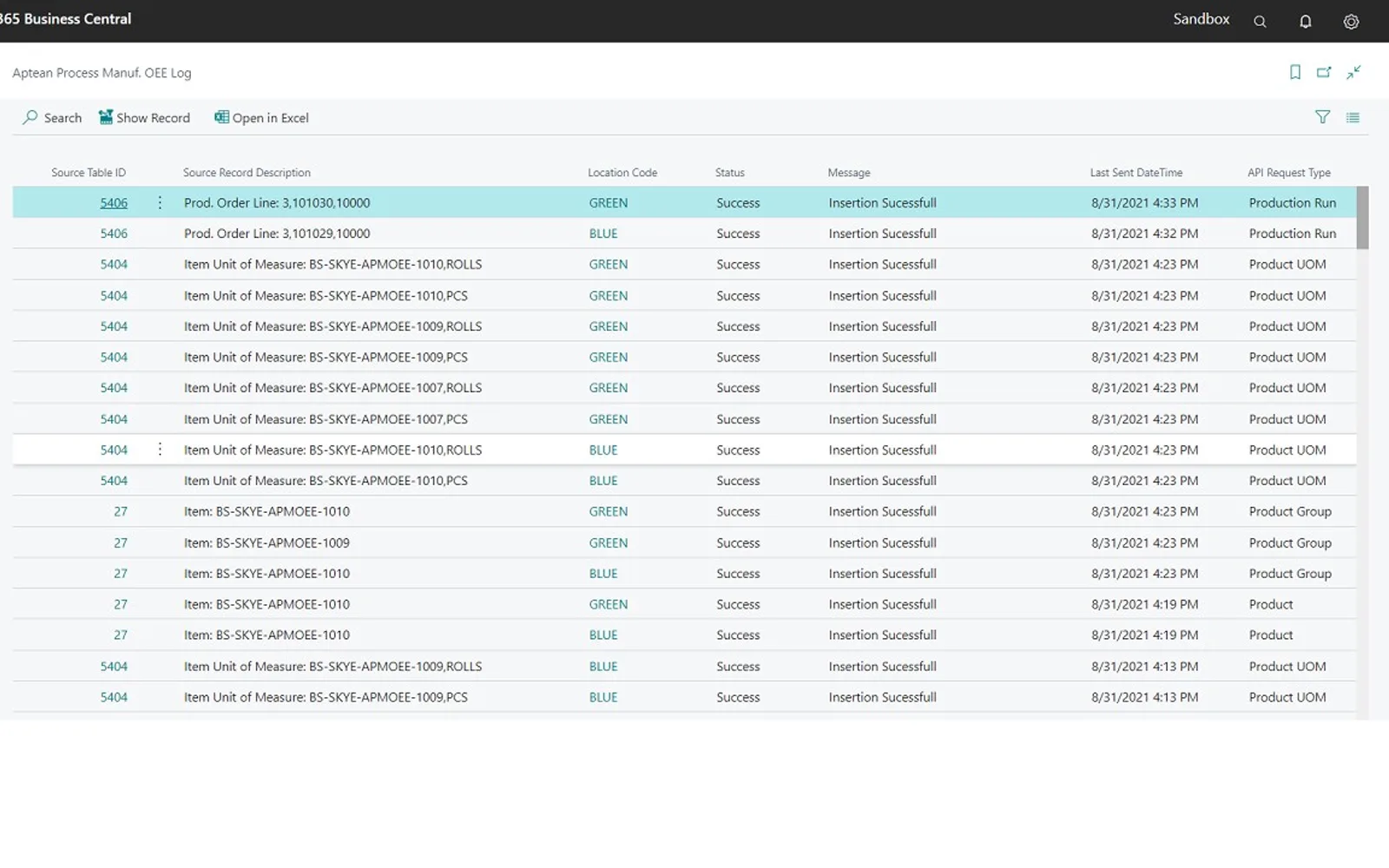 Aptean Process Manufacturing OEE — screenshot from the Microsoft Marketplace listing