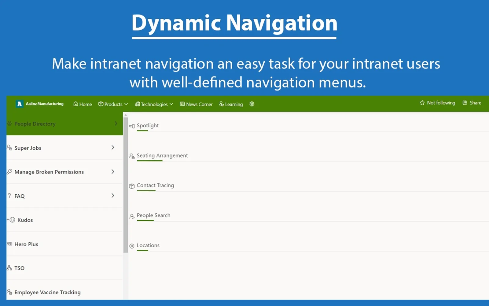 AQL Dynamic Navigation — screenshot from the Microsoft Marketplace listing
