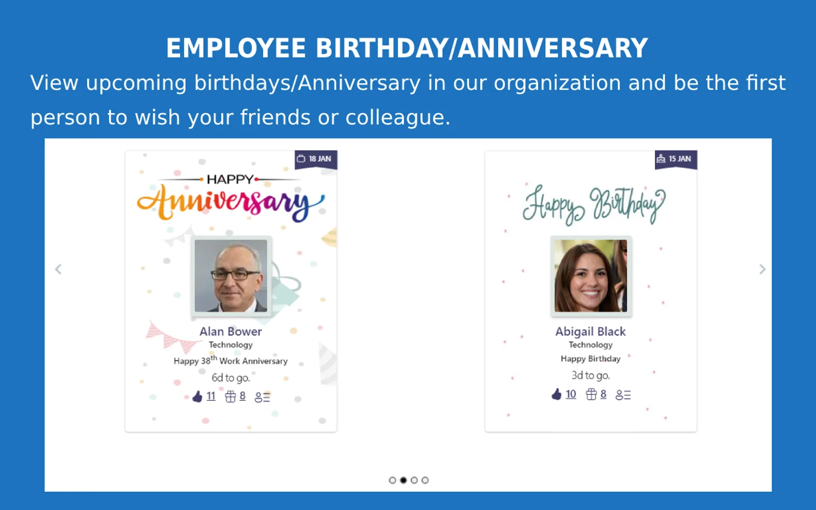 AQL Employee Birthdays — screenshot from the Microsoft Marketplace listing