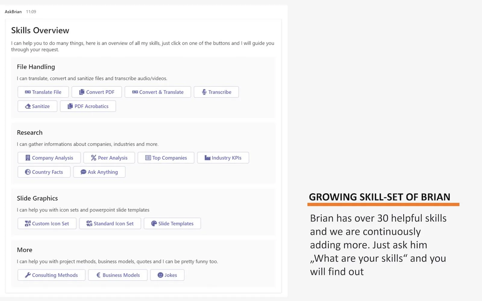 AskBrian — screenshot from the Microsoft Marketplace listing