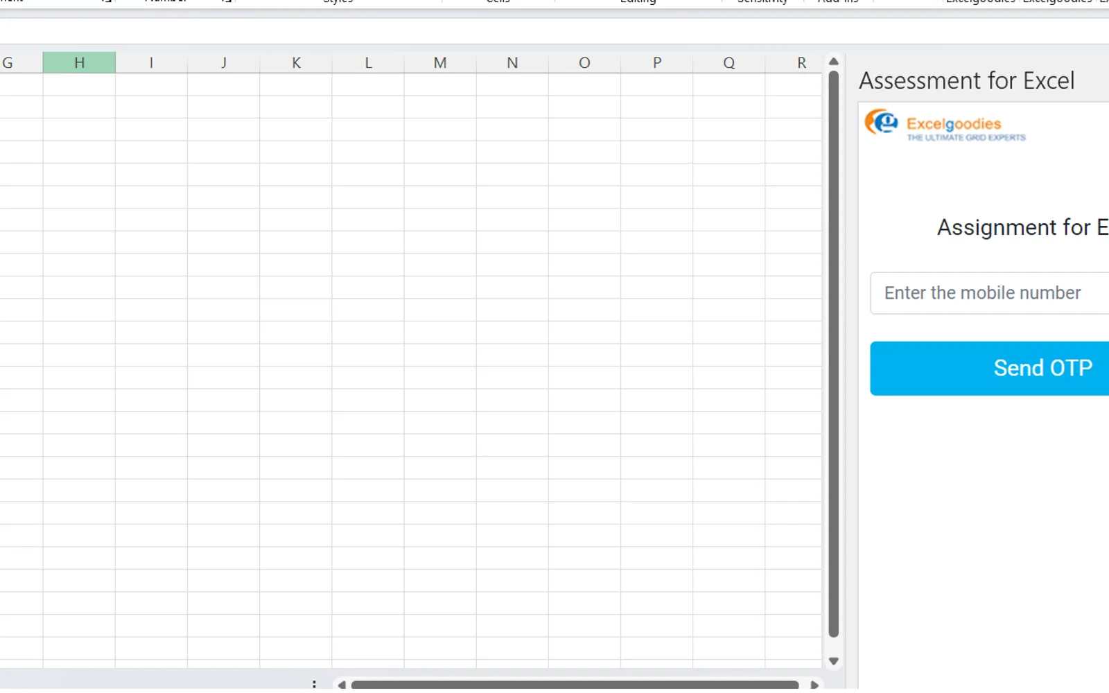 Assessment for Excel — screenshot from the Microsoft Marketplace listing