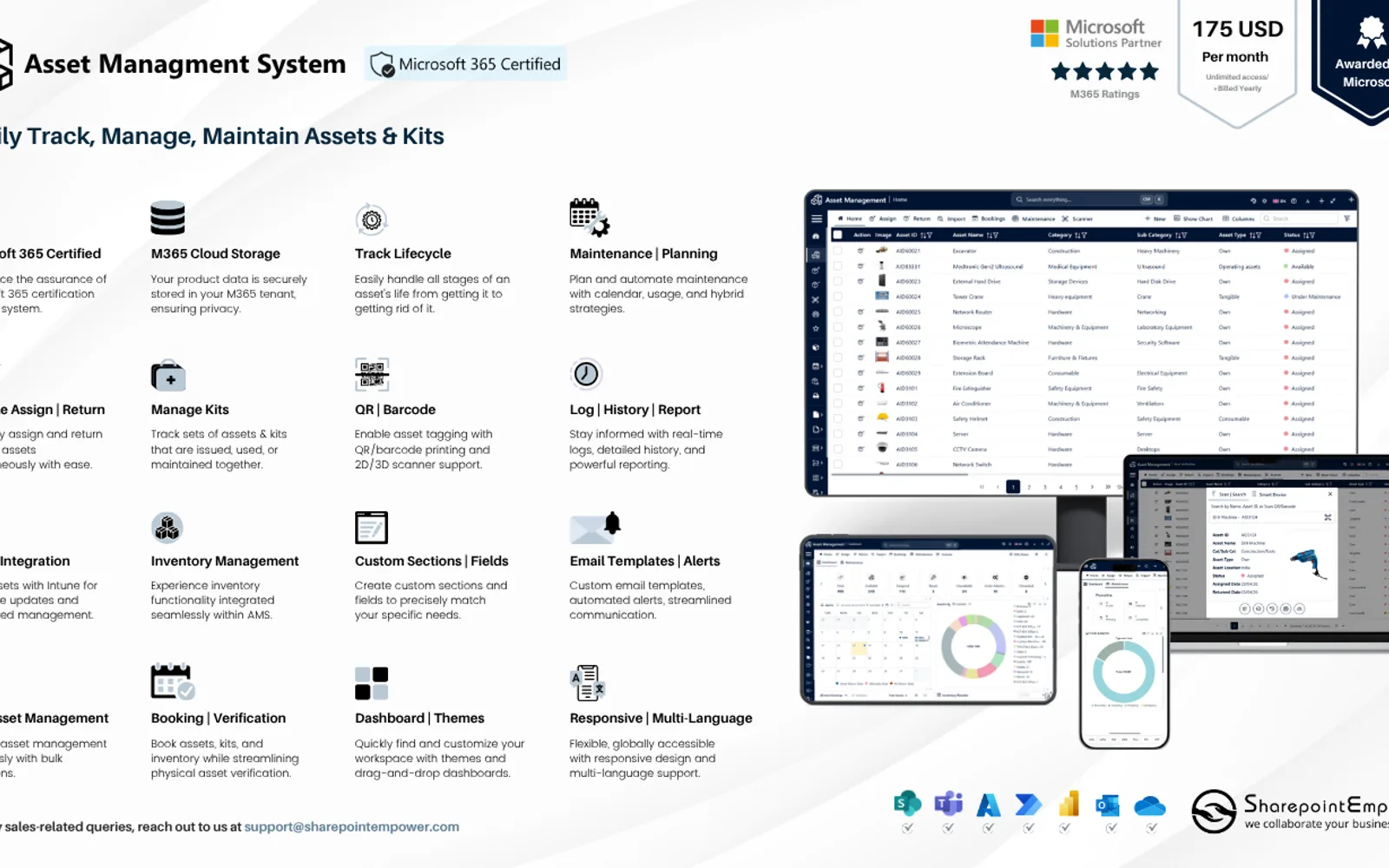 Asset Management System — screenshot from the Microsoft Marketplace listing