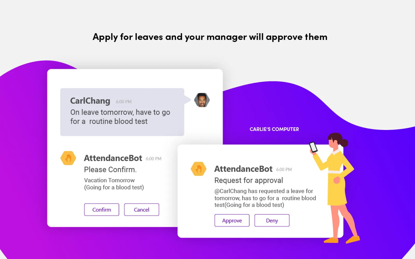 AttendanceBot — screenshot from the Microsoft Marketplace listing