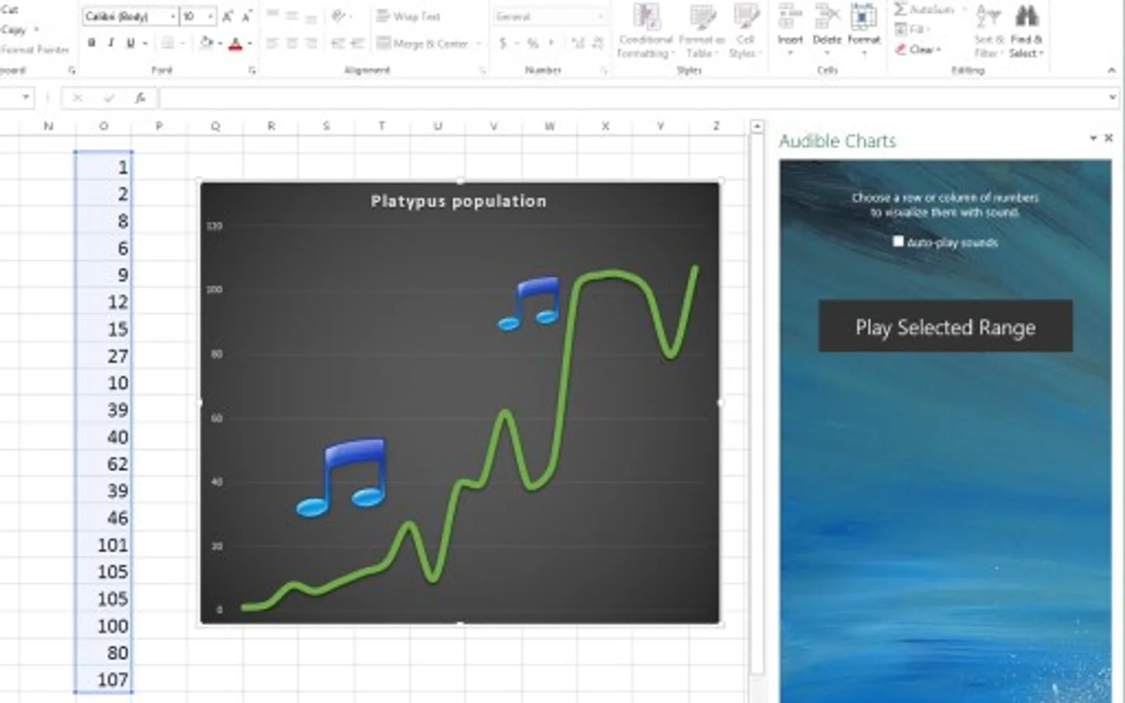 Audible Charts — screenshot from the Microsoft Marketplace listing