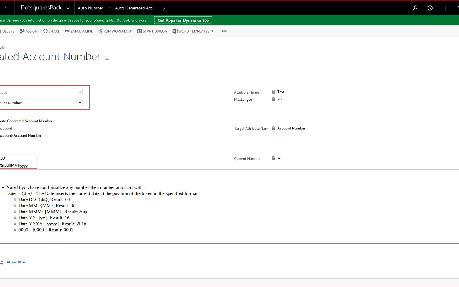 Auto Number — screenshot from the Microsoft Marketplace listing