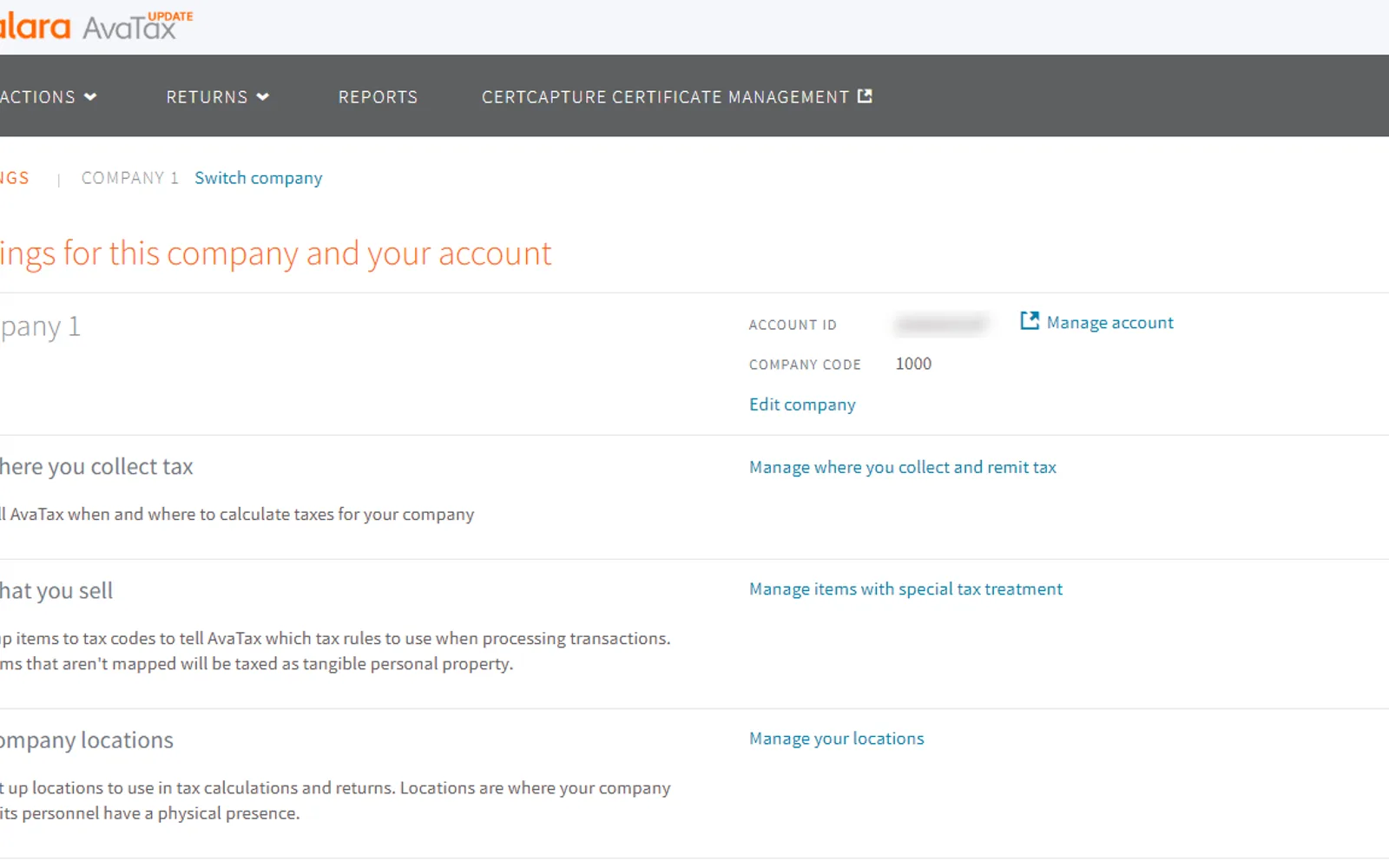 Avalara AvaTax — screenshot from the Microsoft Marketplace listing