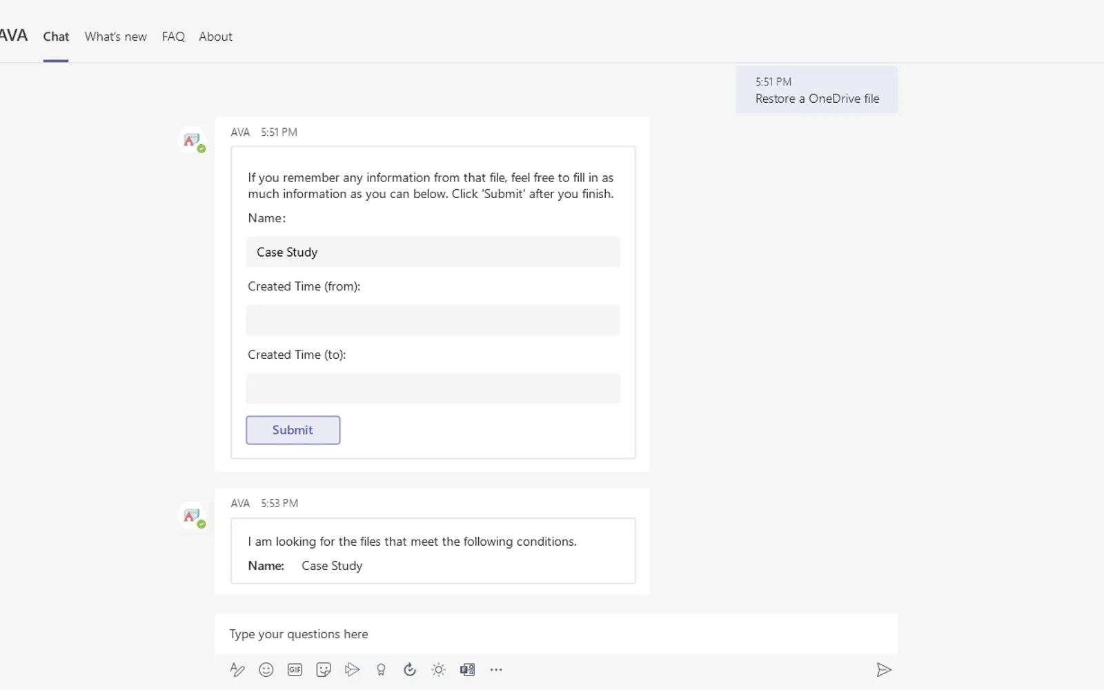AvePoint’s Virtual Assistant — screenshot from the Microsoft Marketplace listing