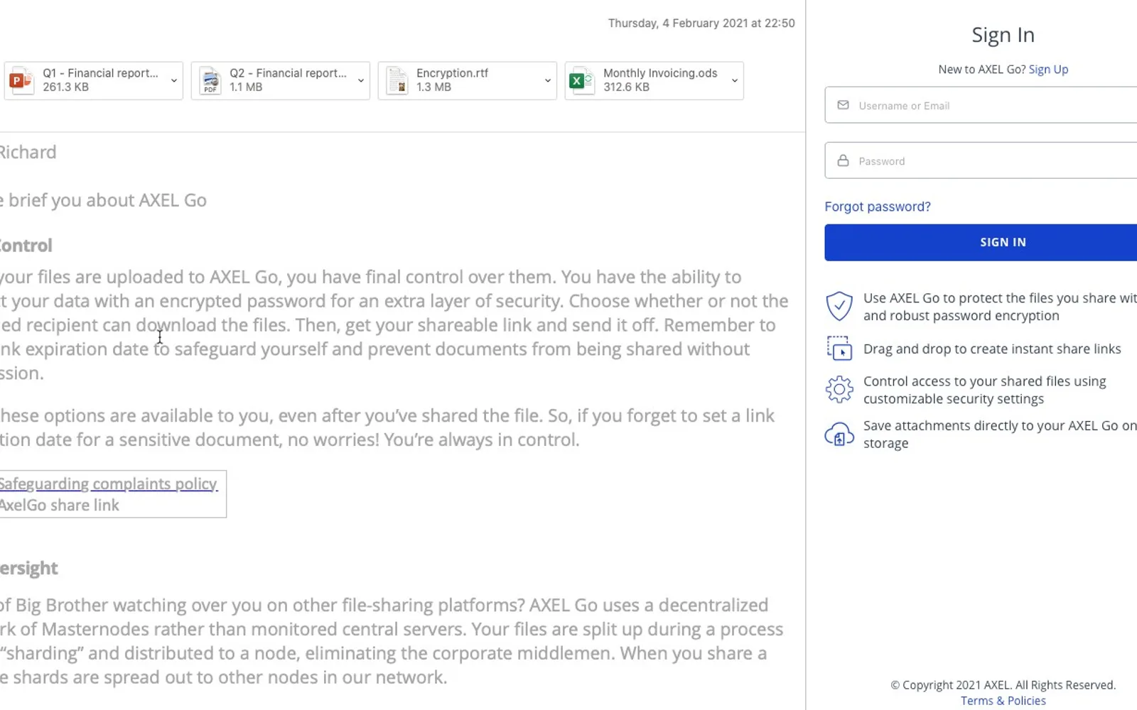 AXEL Go — screenshot from the Microsoft Marketplace listing