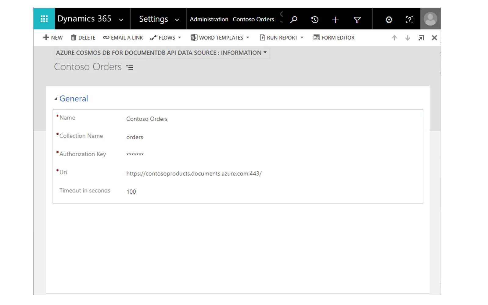 Azure Cosmos DB for DocumentDB API Data Provider — screenshot from the Microsoft Marketplace listing