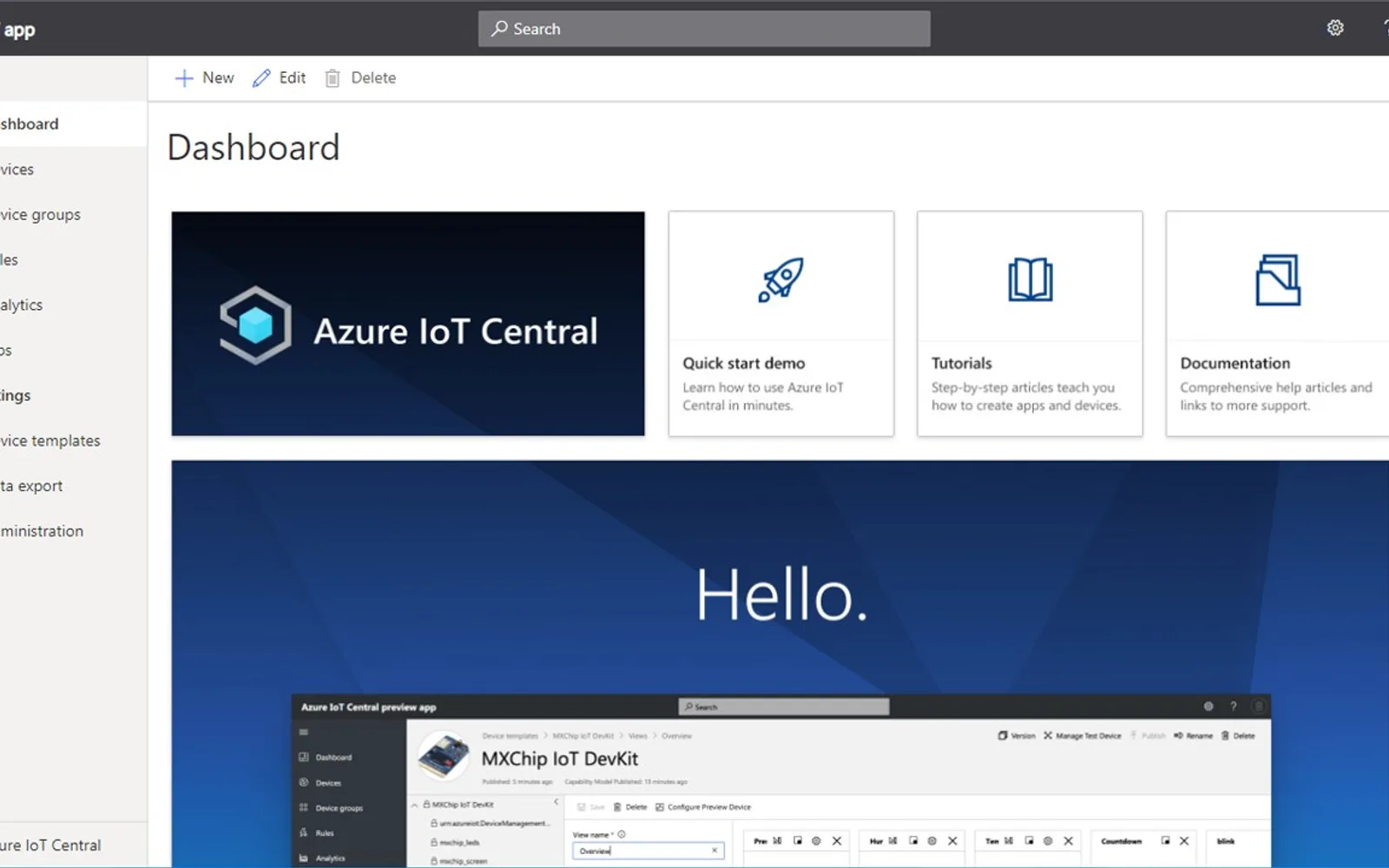 Azure IoT Central — screenshot from the Microsoft Marketplace listing