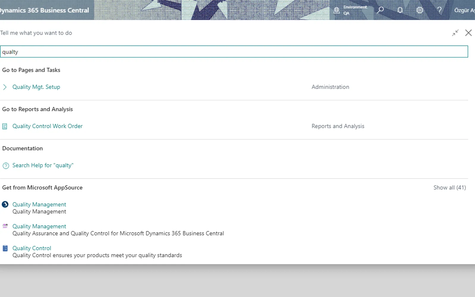B2F Quality Management — screenshot from the Microsoft Marketplace listing