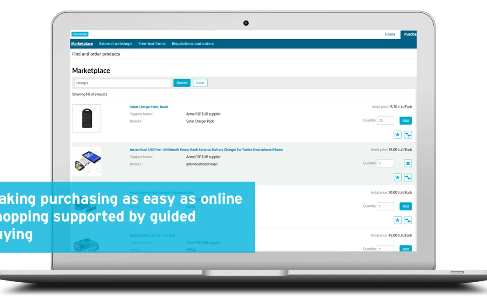 Basware Procurement — screenshot from the Microsoft Marketplace listing