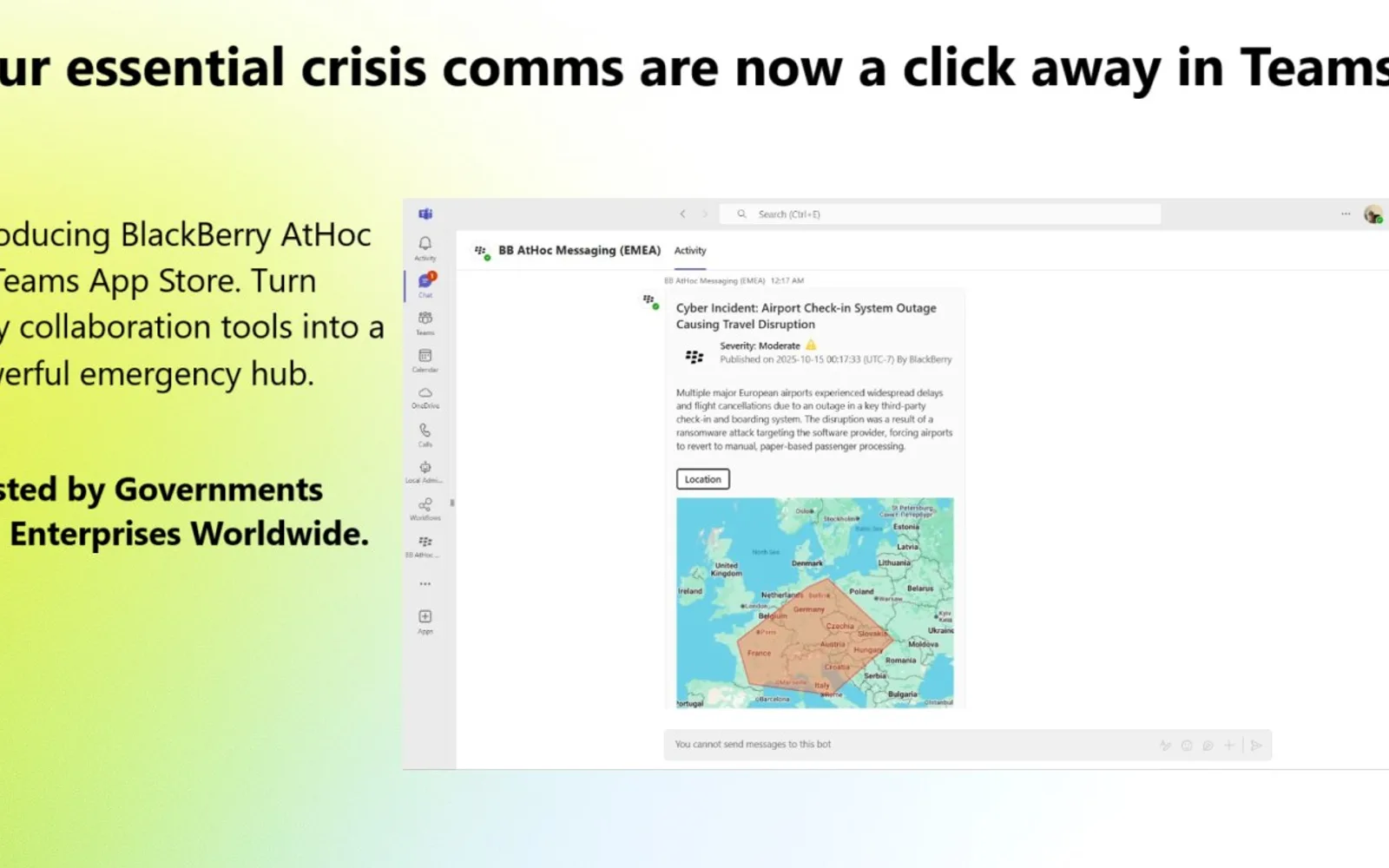 BB AtHoc Messaging (EMEA) — screenshot from the Microsoft Marketplace listing