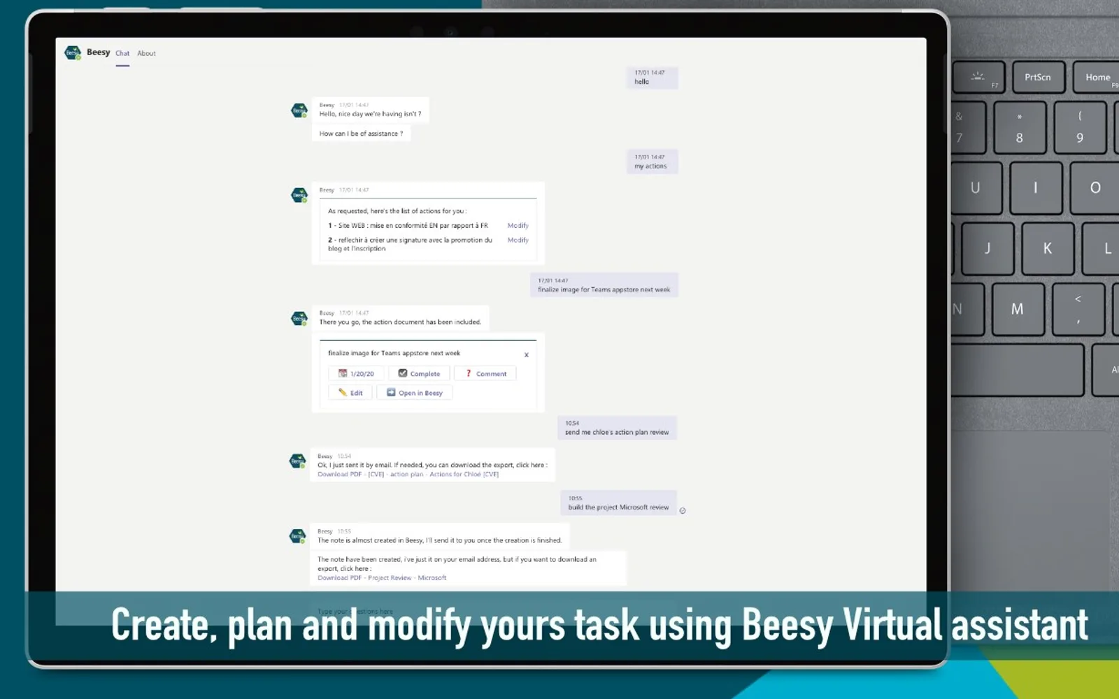 Beesy — screenshot from the Microsoft Marketplace listing