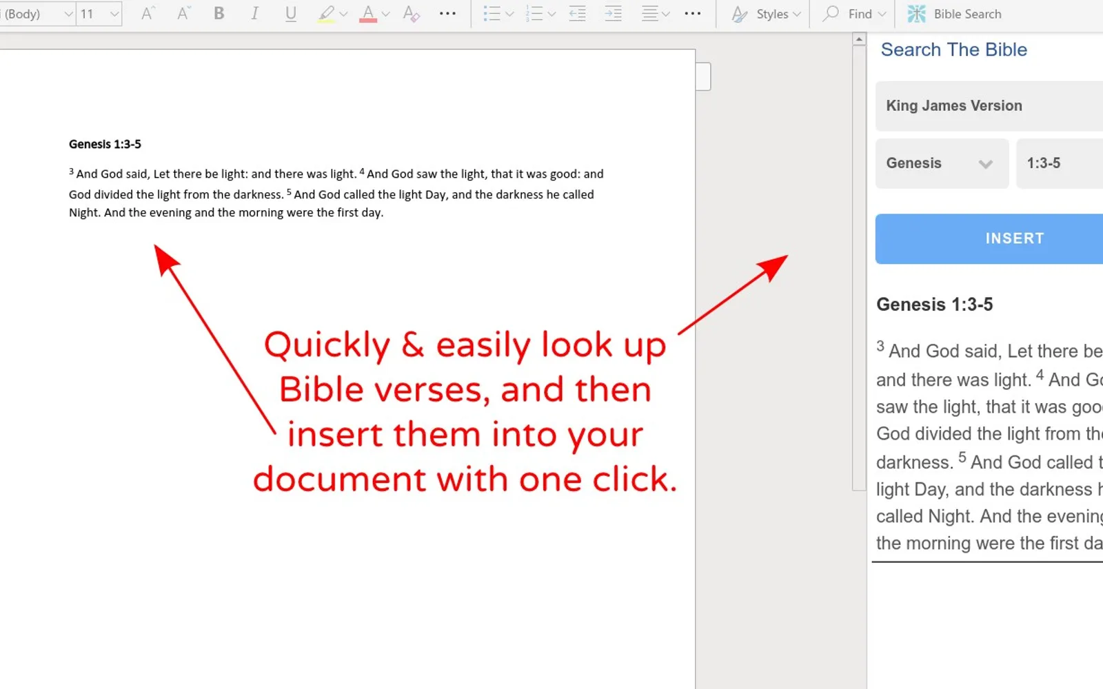 Bible Search — screenshot from the Microsoft Marketplace listing