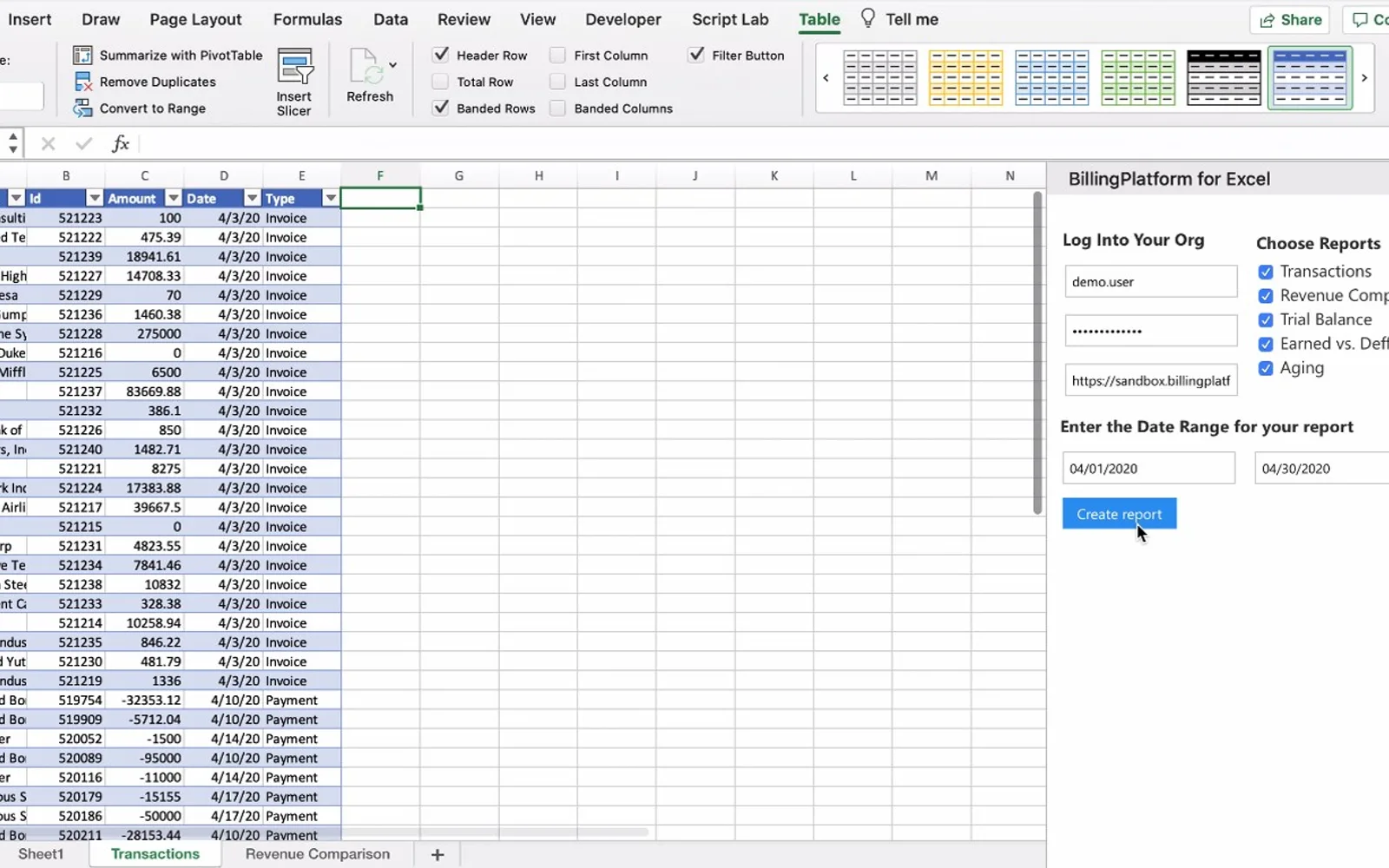 BillingPlatform Report Builder — screenshot from the Microsoft Marketplace listing