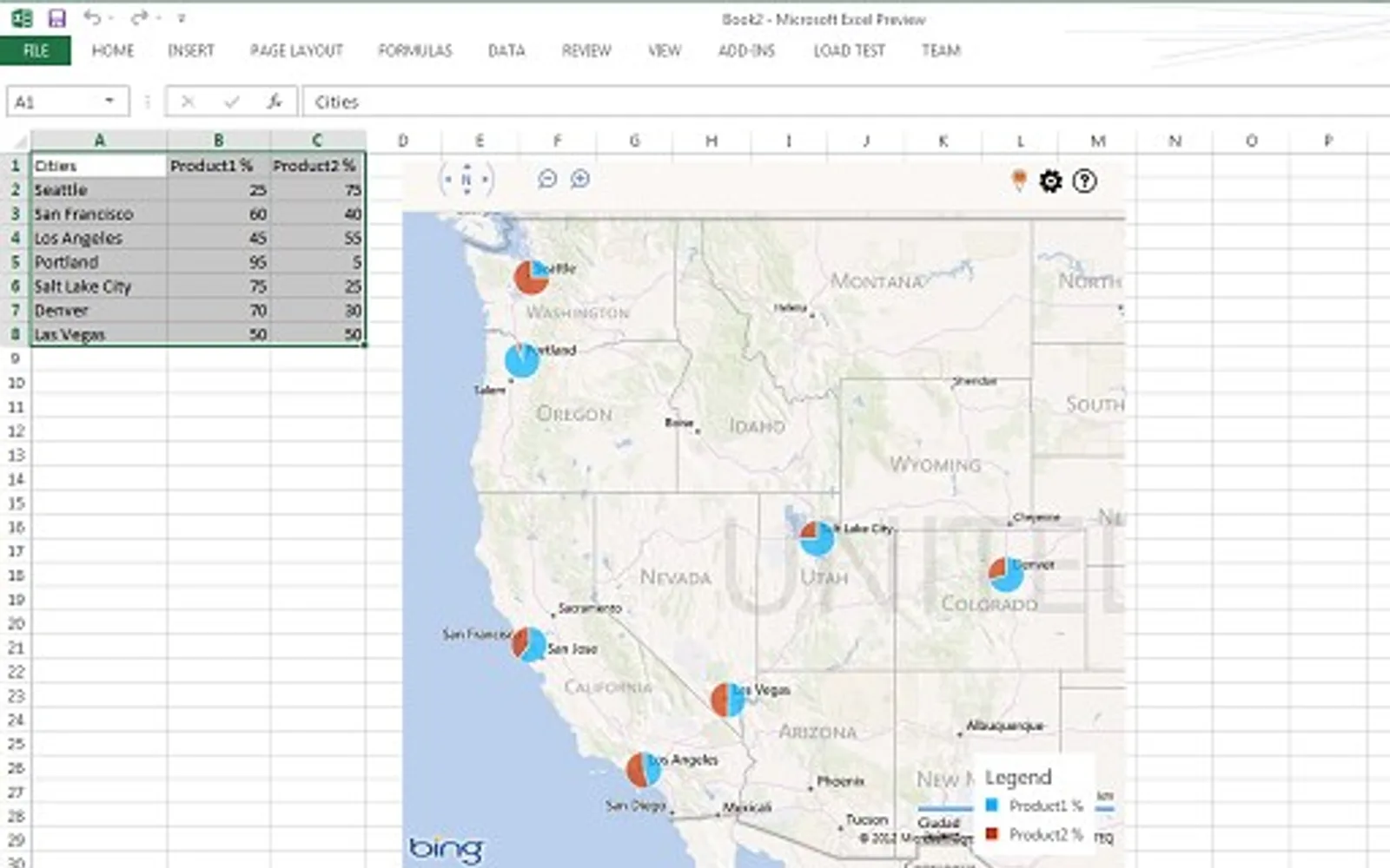 Bing Maps — screenshot from the Microsoft Marketplace listing